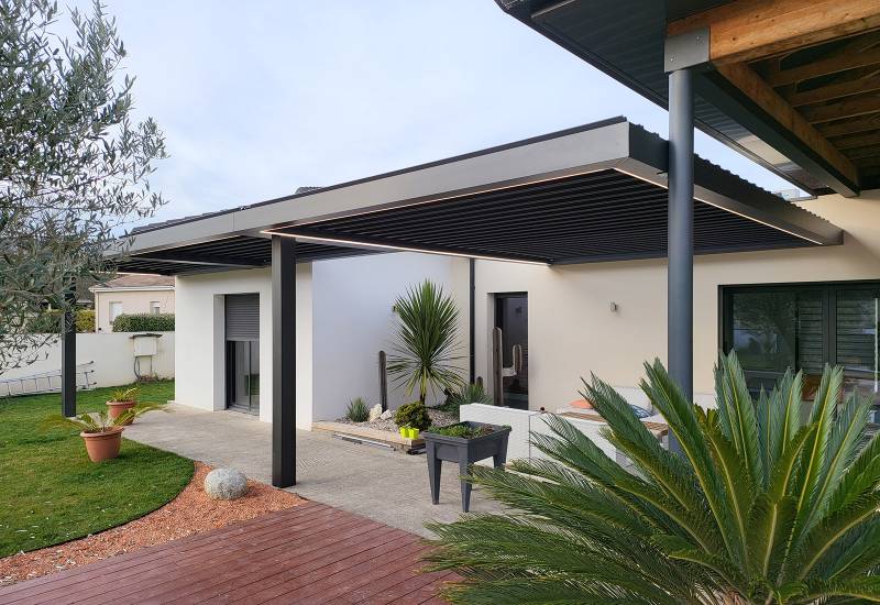 Pose et Installation d'une pergola Bioclimatique à Libourne, à deux pas de Bordeaux
