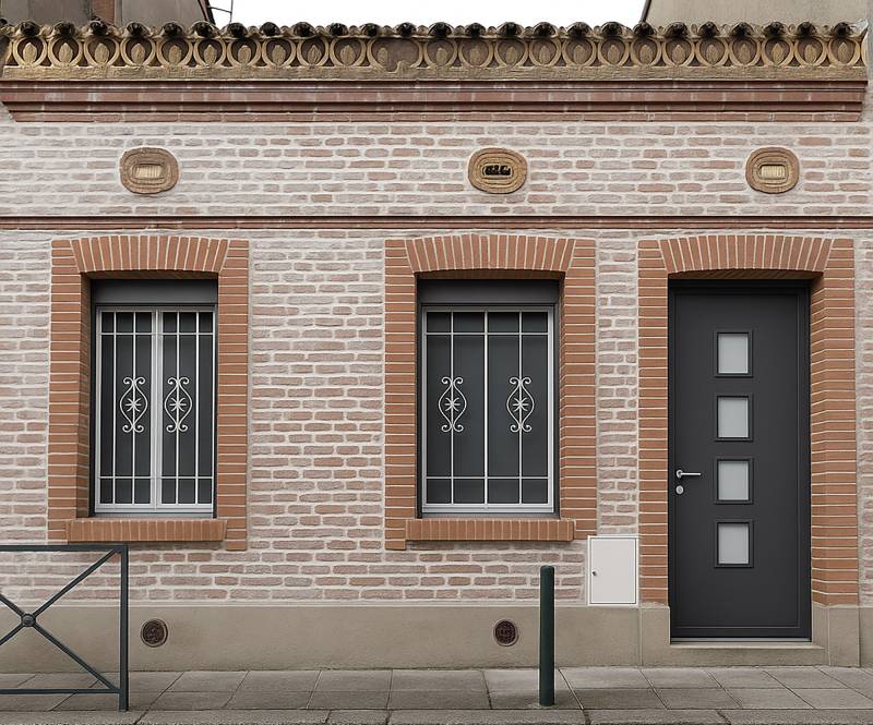 Installation de porte d’entrée aluminium design et sécurisée à Toulouse